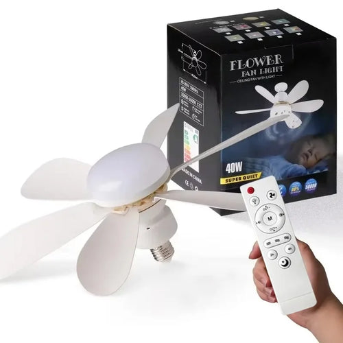 E27 Ceiling Fan Light With Remote – Dimmable LED, 3 Speeds