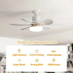 E27 Ceiling Fan Light With Remote – Dimmable LED, 3 Speeds