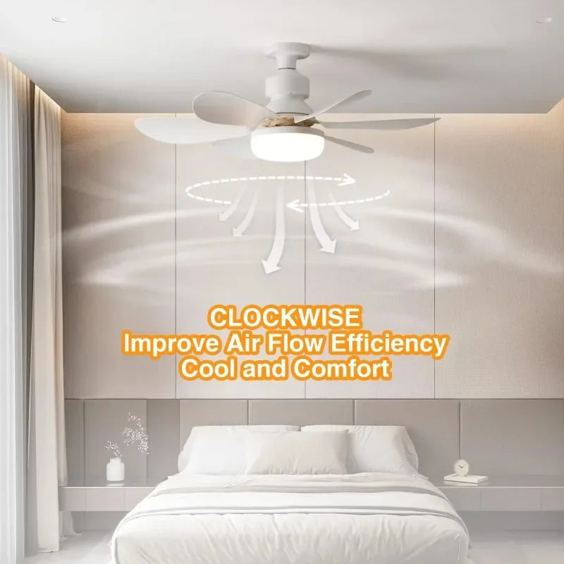 E27 Ceiling Fan Light With Remote – Dimmable LED, 3 Speeds
